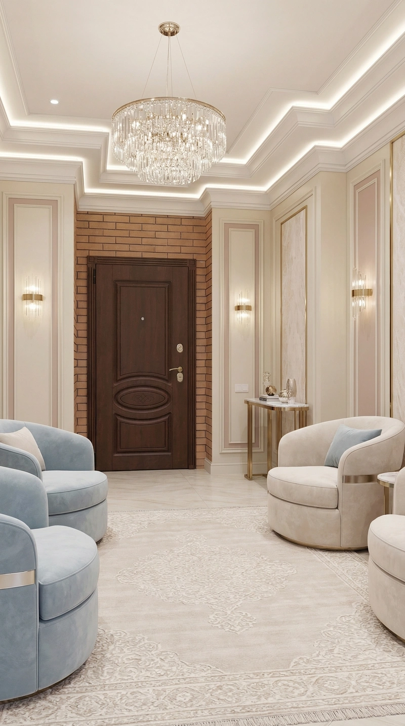 Дизайн интерьера в стиле Неоклассика — Гостиная от нейросети RoomGPT