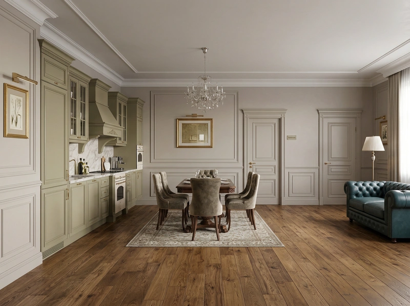 Дизайн интерьера в стиле Классика — Гостиная от нейросети RoomGPT