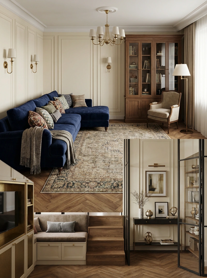 Дизайн интерьера в стиле Классика — Гостиная от нейросети RoomGPT