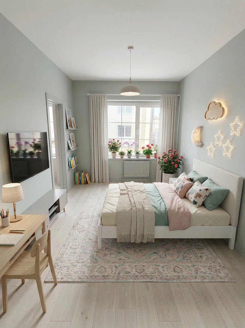 Дизайн интерьера в стиле Сканди — Детская от нейросети RoomGPT