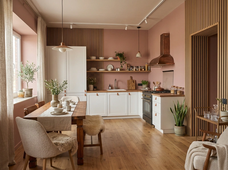 Дизайн кухни в стиле Хюгге — фото интерьера от нейросети RoomGPT