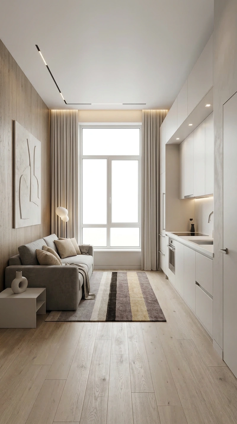 Дизайн интерьера в стиле Минимализм — Гостиная от нейросети RoomGPT
