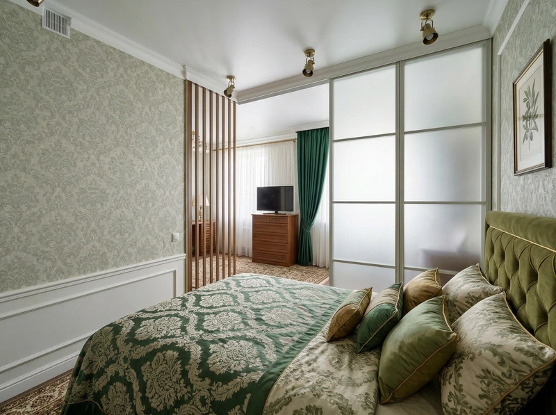 Дизайн спальни в стиле Классика — фото интерьера от нейросети RoomGPT