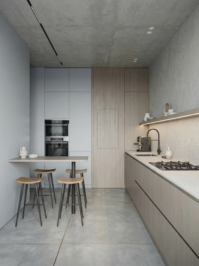 Дизайн интерьера в стиле Минимализм — Кухня от нейросети RoomGPT
