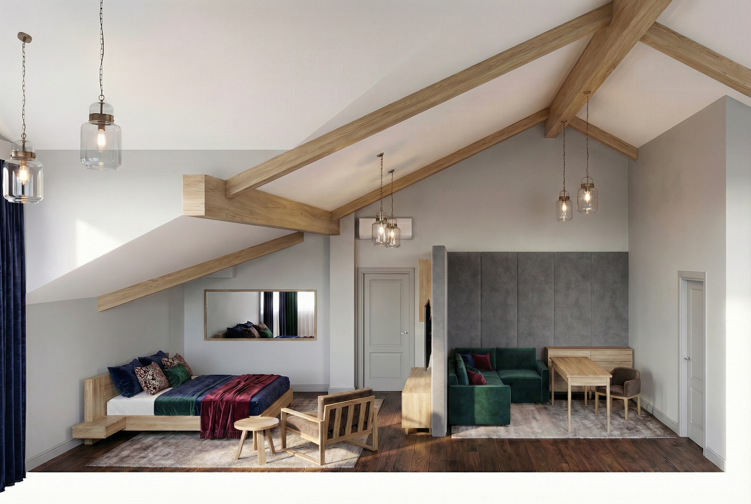 Дизайн спальни в стиле Британский — фото интерьера от нейросети RoomGPT