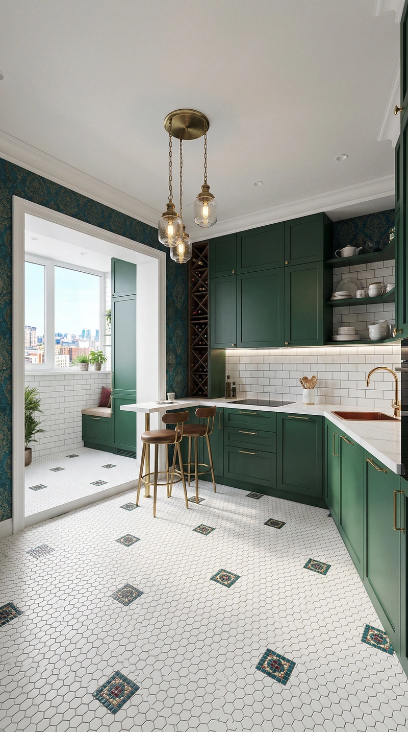 Дизайн интерьера в стиле Британский — Кухня от нейросети RoomGPT