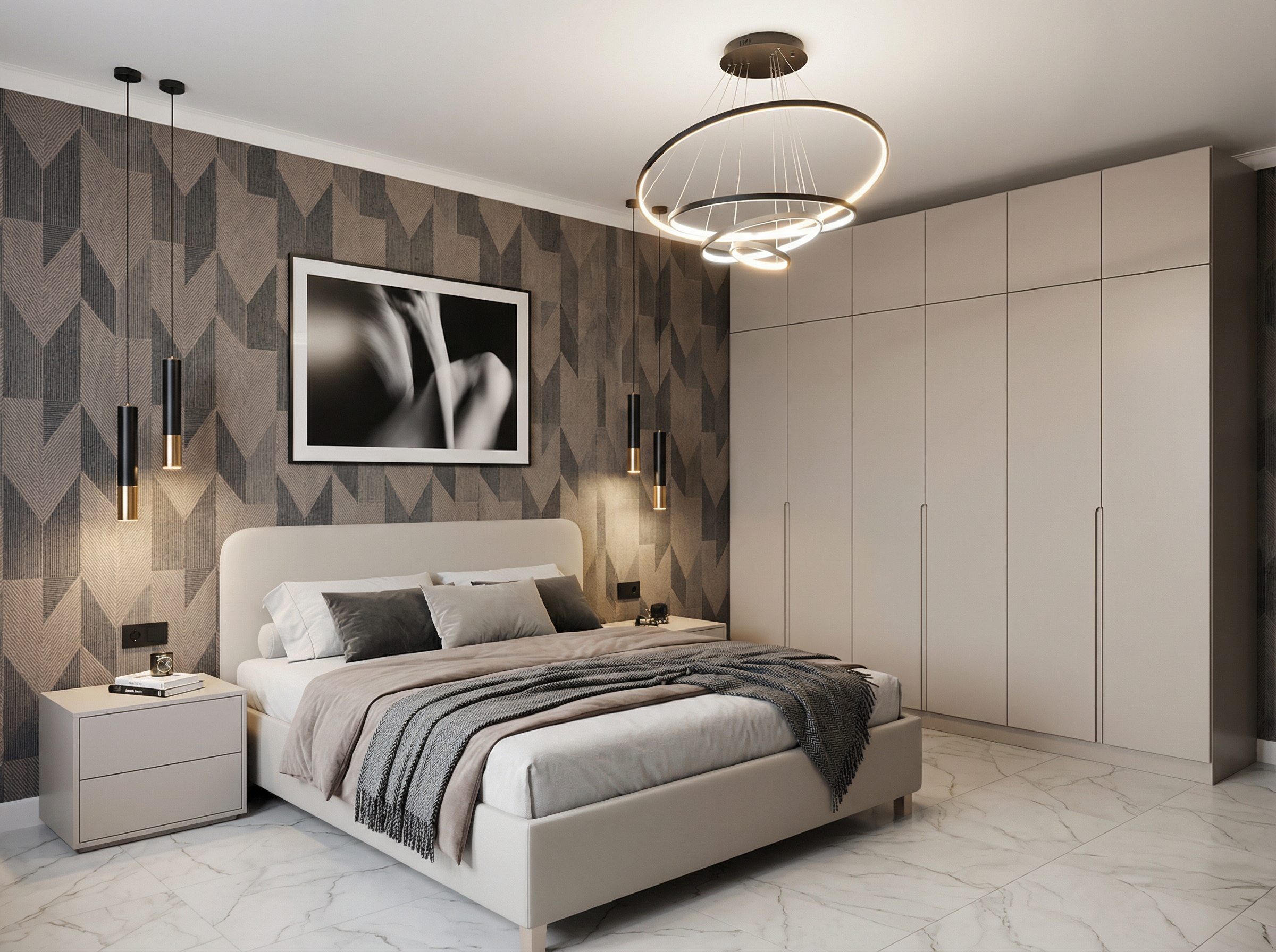 Дизайн спальни в стиле Минимализм — фото интерьера от нейросети RoomGPT