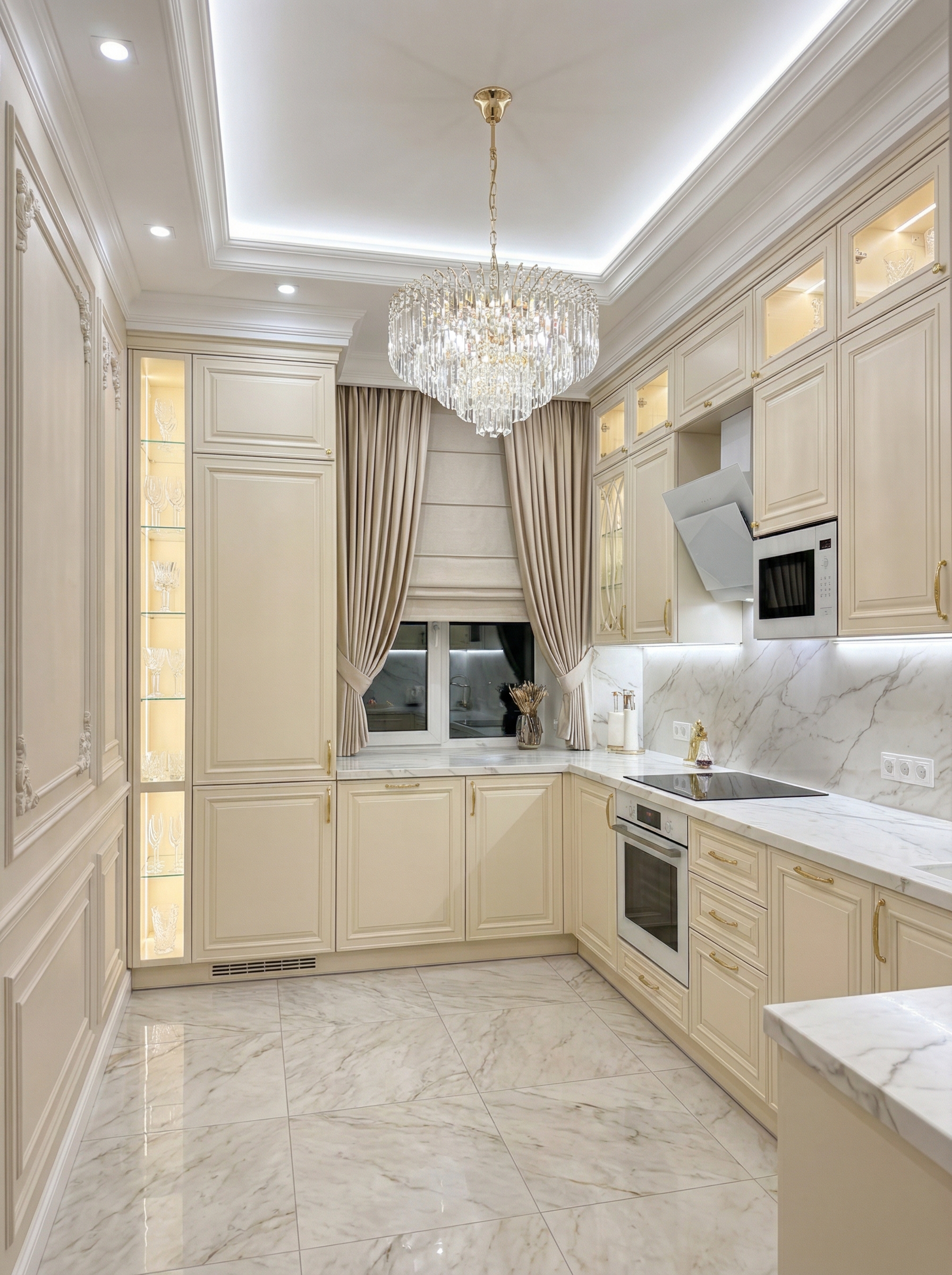 Дизайн кухни в стиле Классика — фото интерьера от нейросети RoomGPT