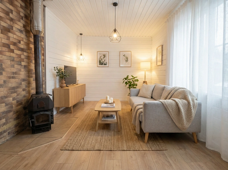 Дизайн интерьера в стиле Хюгге — Гостиная от нейросети RoomGPT