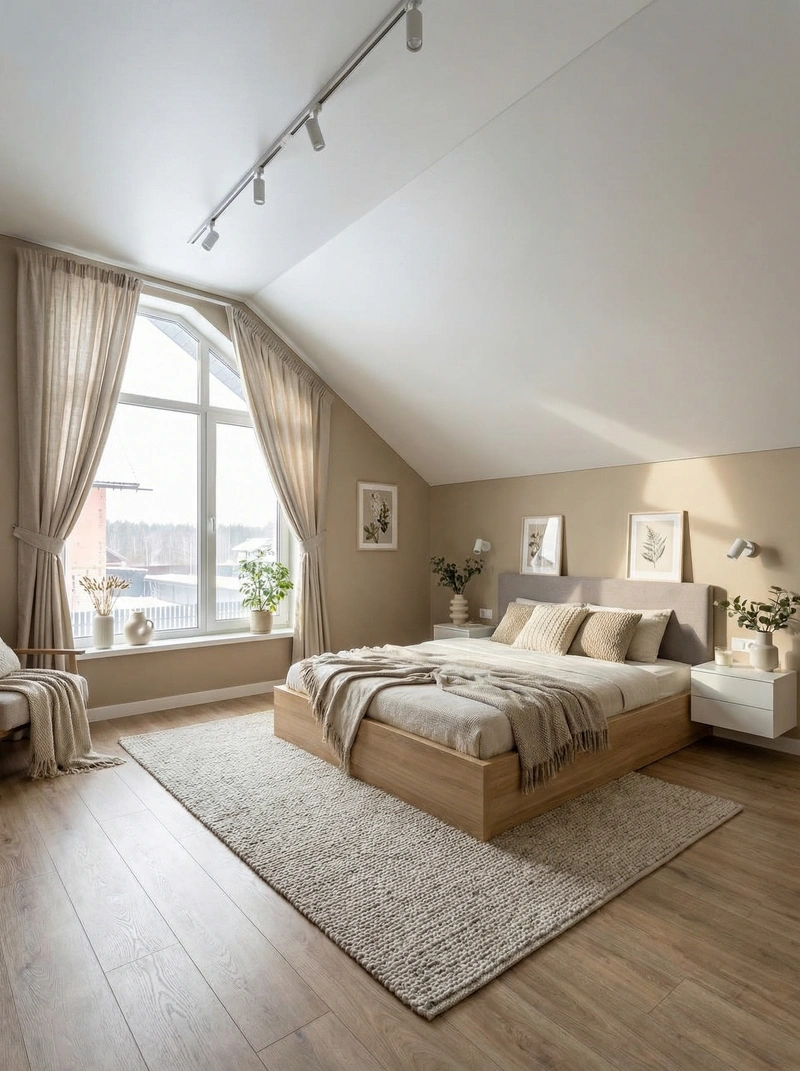 Дизайн интерьера в стиле Сканди — Спальня от нейросети RoomGPT