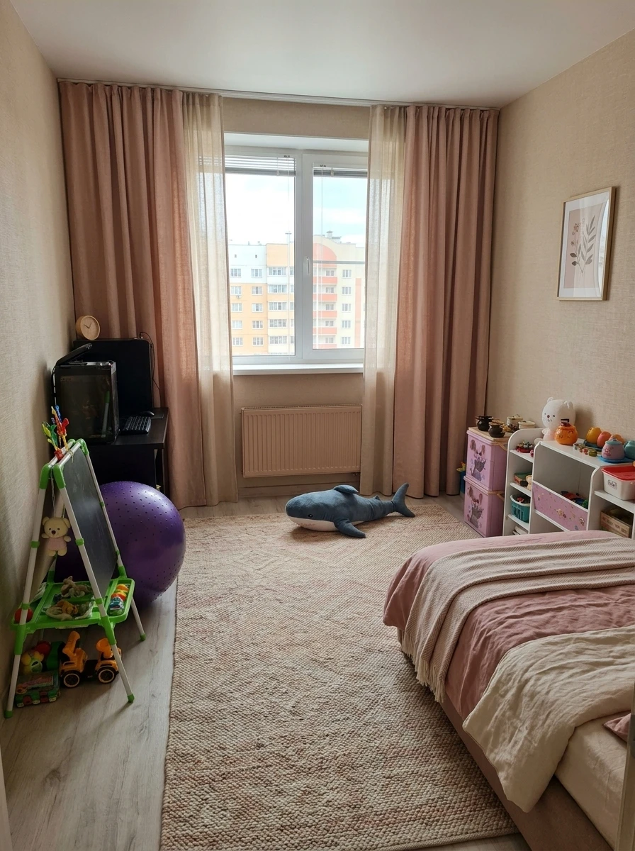 Дизайн детской в стиле Сканди — фото интерьера от нейросети RoomGPT