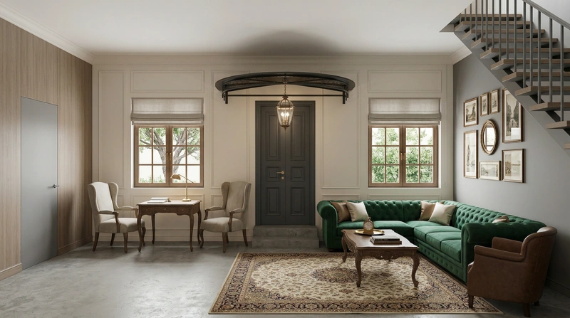 Дизайн гостиной в стиле Классика — фото интерьера от нейросети RoomGPT