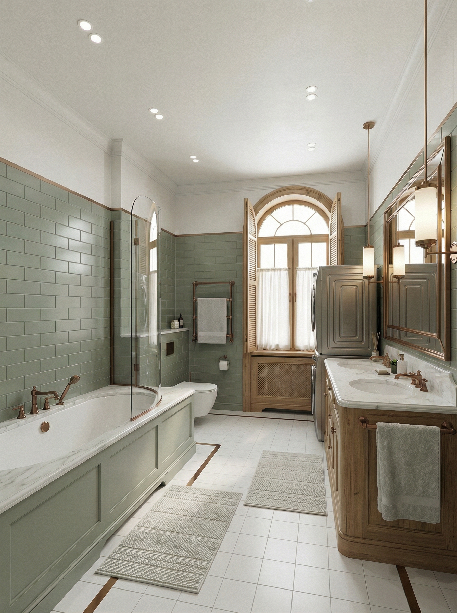 Дизайн ванной в стиле Британский — фото интерьера от нейросети RoomGPT