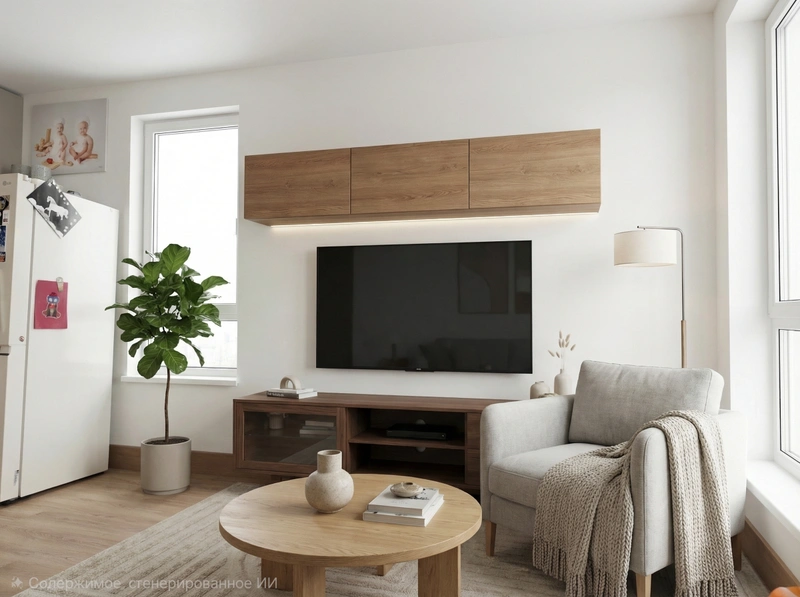 Дизайн интерьера в стиле Сканди — Гостиная от нейросети RoomGPT