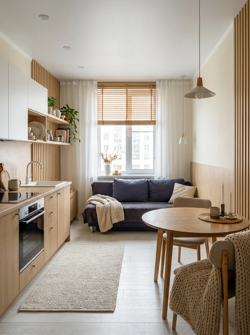 Дизайн интерьера в стиле Хюгге — Кухня от нейросети RoomGPT