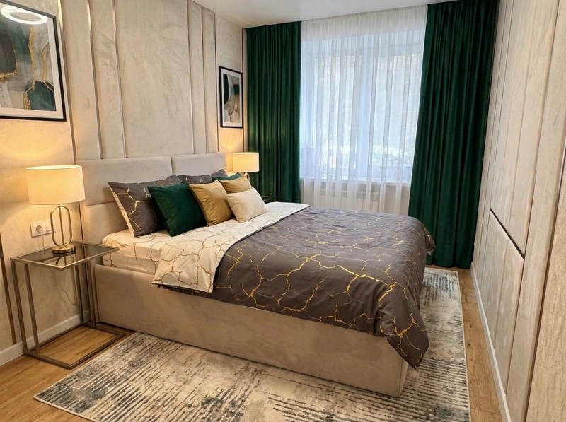 Дизайн интерьера в стиле Контемпорари — Спальня от нейросети RoomGPT