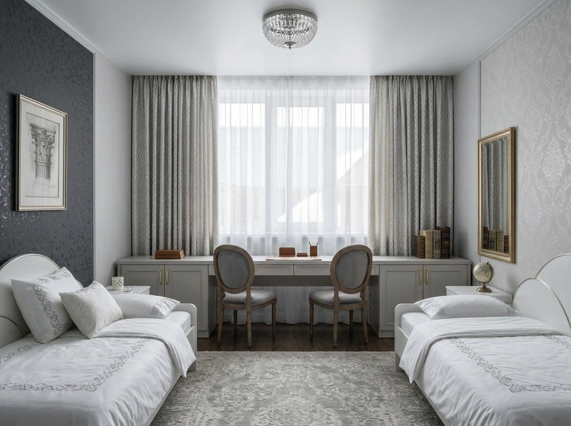 Дизайн детской в стиле Классика — фото интерьера от нейросети RoomGPT