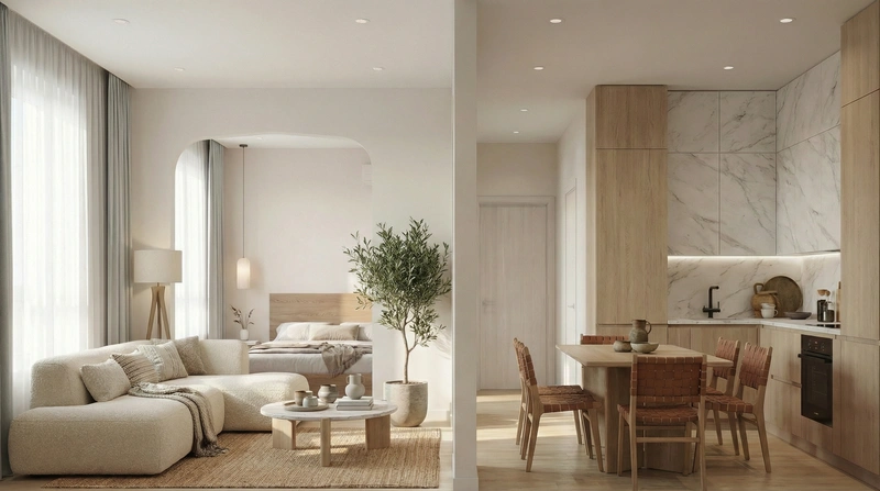 Дизайн интерьера в стиле Сканди — Гостиная от нейросети RoomGPT