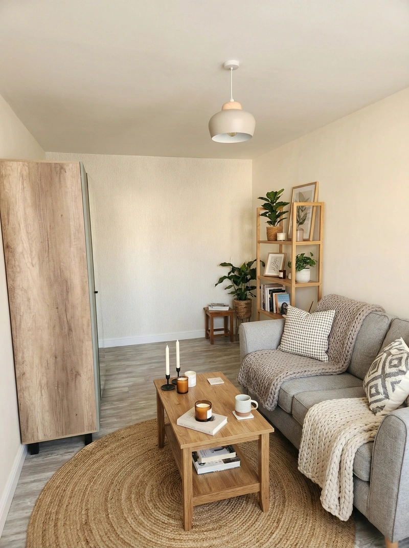 Дизайн интерьера в стиле Хюгге — Гостиная от нейросети RoomGPT