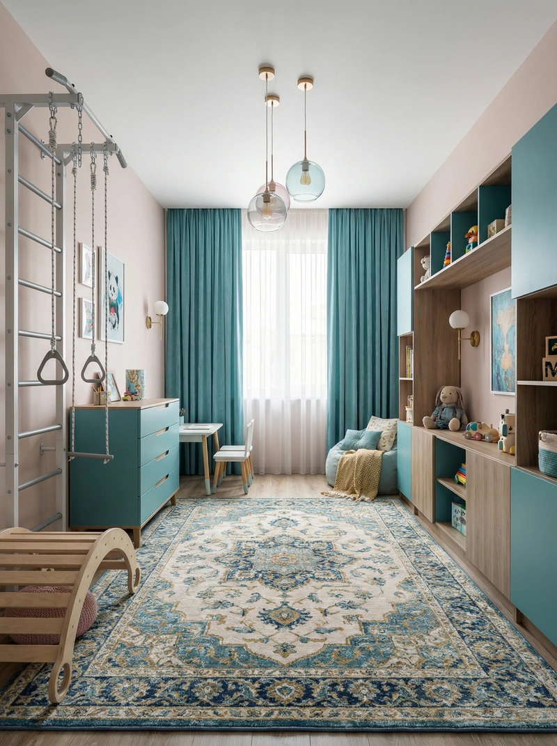 Дизайн интерьера в стиле Эклектика — Детская от нейросети RoomGPT