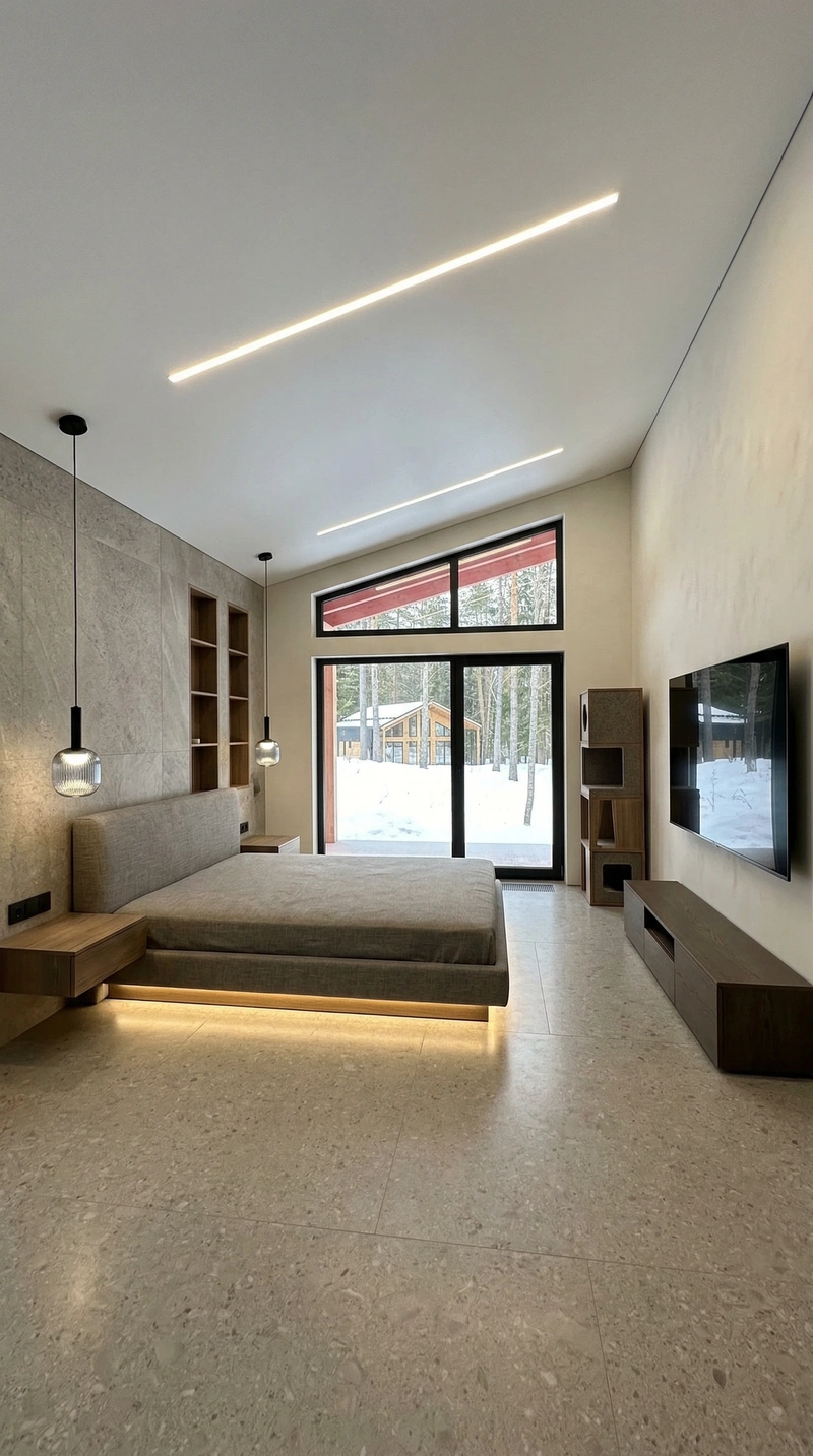 Дизайн интерьера в стиле Минимализм — Спальня от нейросети RoomGPT