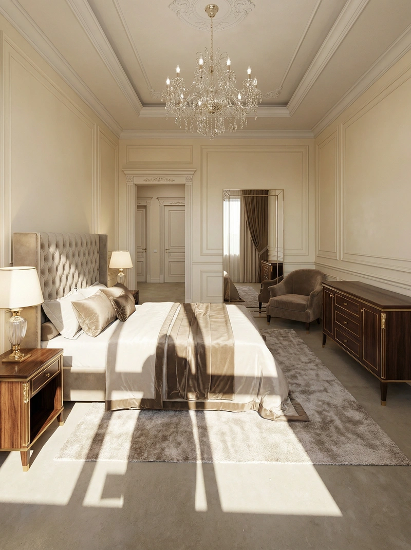 Дизайн интерьера в стиле Классика — Спальня от нейросети RoomGPT