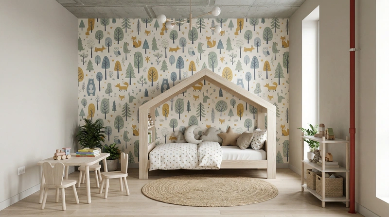 Дизайн детской в стиле Сканди — фото интерьера от нейросети RoomGPT