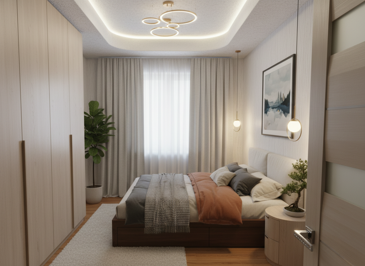 Дизайн гостиной в стиле Japandi — фото интерьера от нейросети RoomGPT