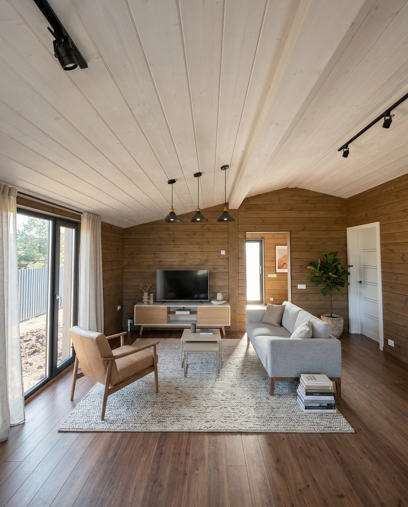 Дизайн гостиной в стиле Сканди — фото интерьера от нейросети RoomGPT