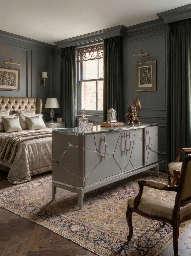 Дизайн спальни в стиле Классика — фото интерьера от нейросети RoomGPT