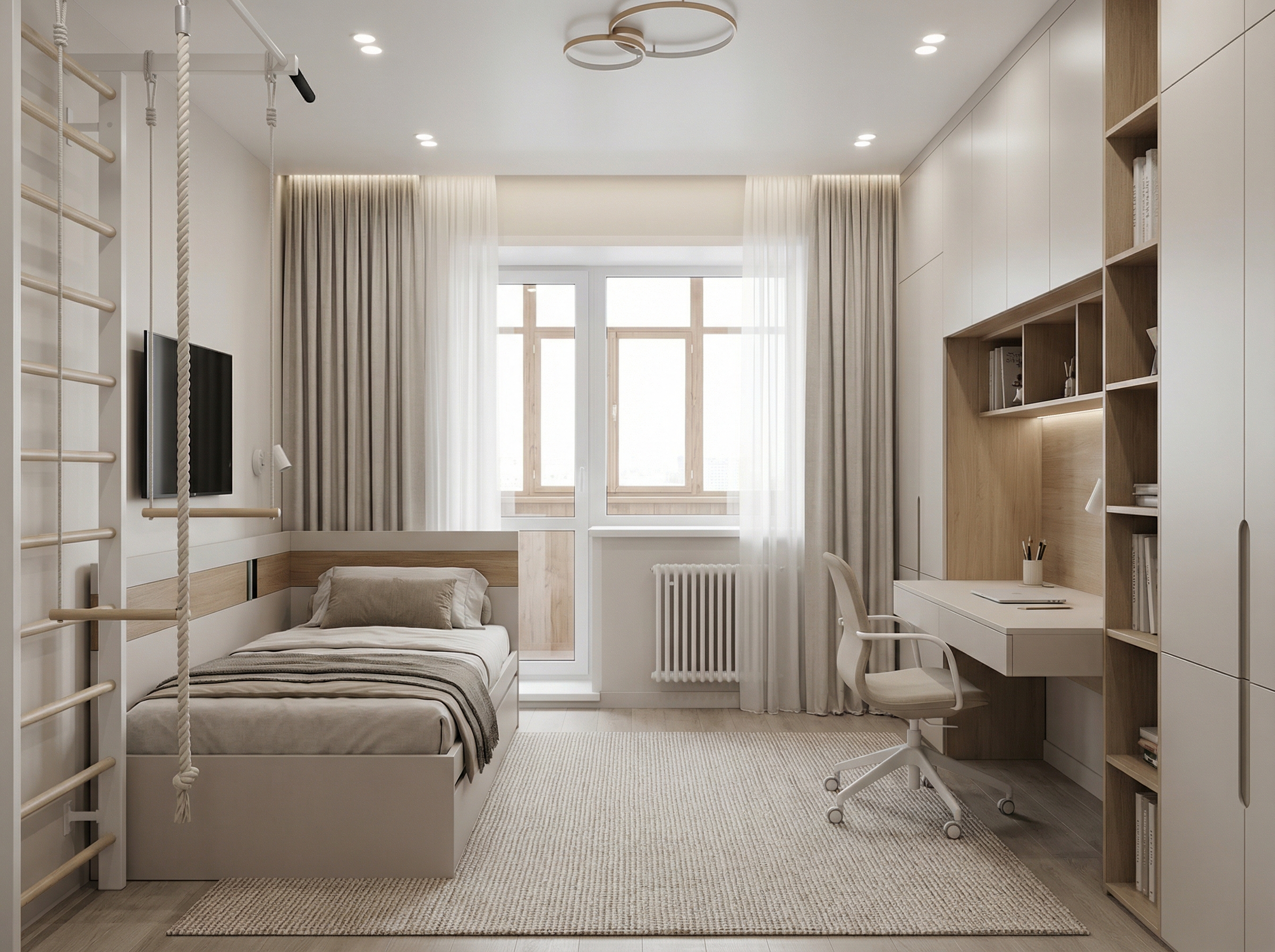 Дизайн детской в стиле Минимализм — фото интерьера от нейросети RoomGPT