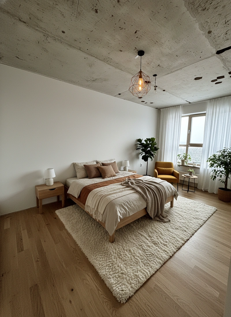 Дизайн интерьера в стиле Хюгге — Спальня от нейросети RoomGPT