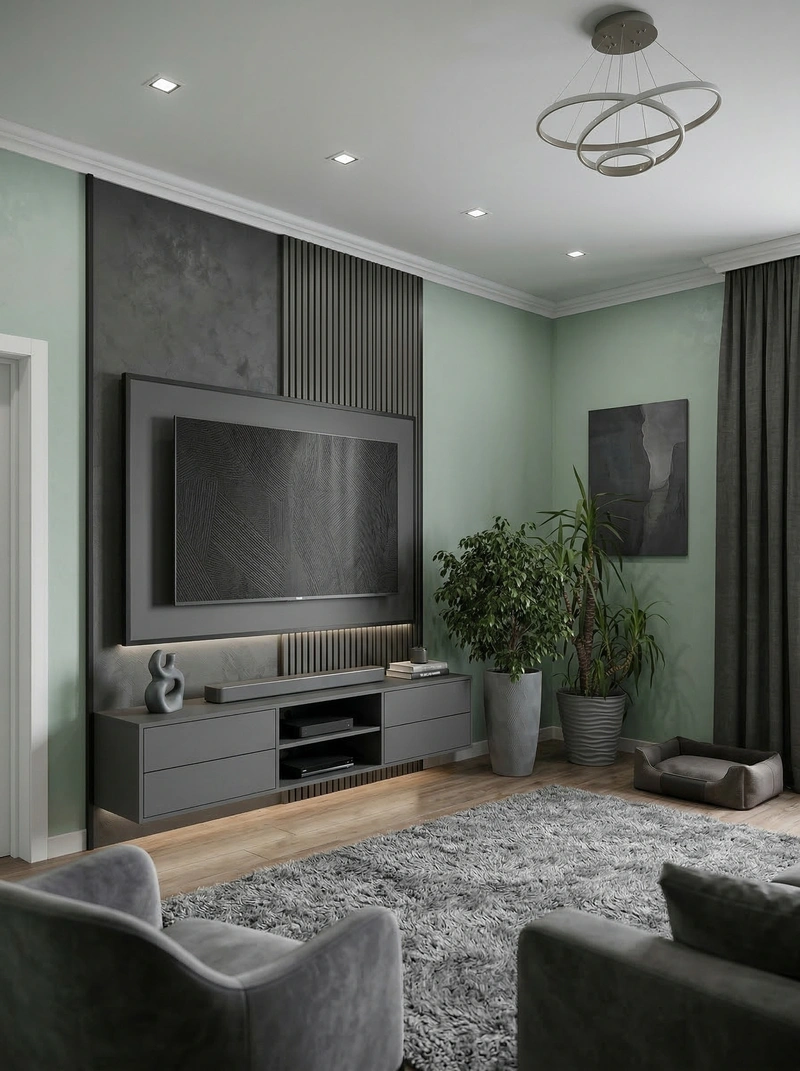 Дизайн гостиной в стиле Контемпорари — фото интерьера от нейросети RoomGPT