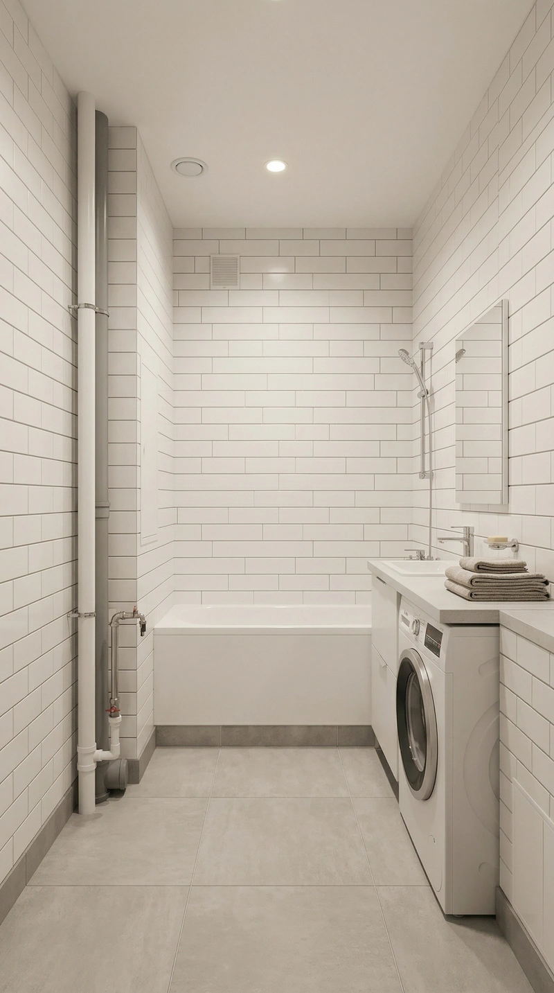 Дизайн ванной в стиле Без стиля — фото интерьера от нейросети RoomGPT