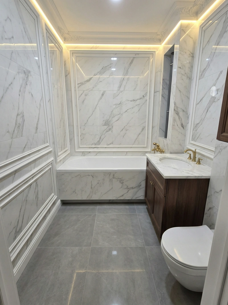 Дизайн интерьера в стиле Классика — Ванная от нейросети RoomGPT