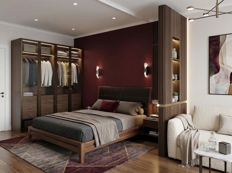 Дизайн интерьера в стиле Контемпорари — Спальня от нейросети RoomGPT