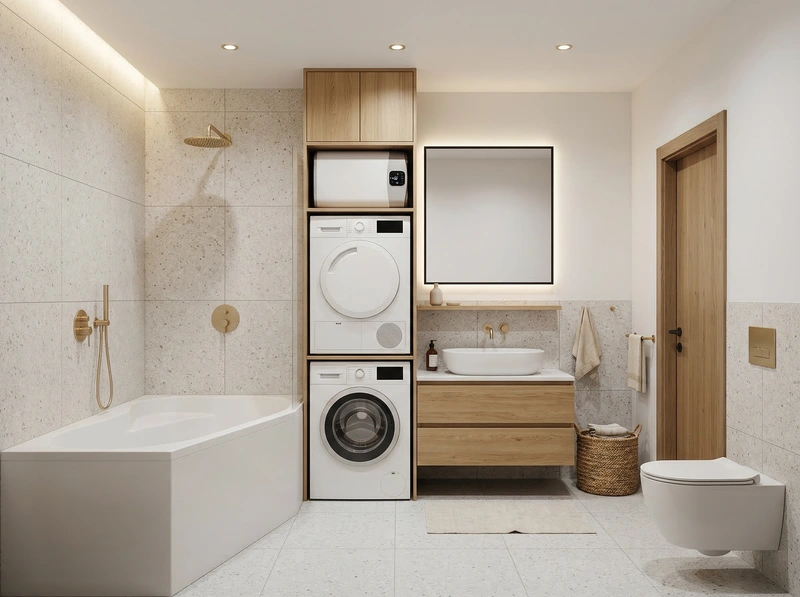 Дизайн интерьера в стиле Сканди — Ванная от нейросети RoomGPT