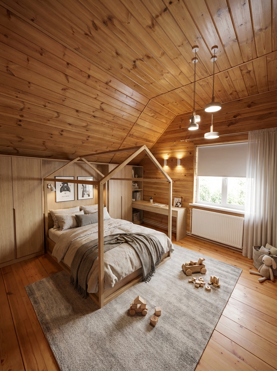 Дизайн детской в стиле Минимализм — фото интерьера от нейросети RoomGPT