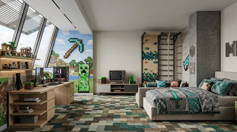 Дизайн интерьера в стиле Эклектика — Детская от нейросети RoomGPT