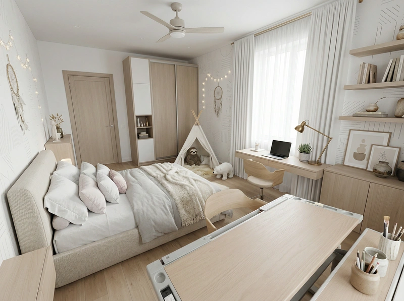 Дизайн интерьера в стиле Хюгге — Детская от нейросети RoomGPT