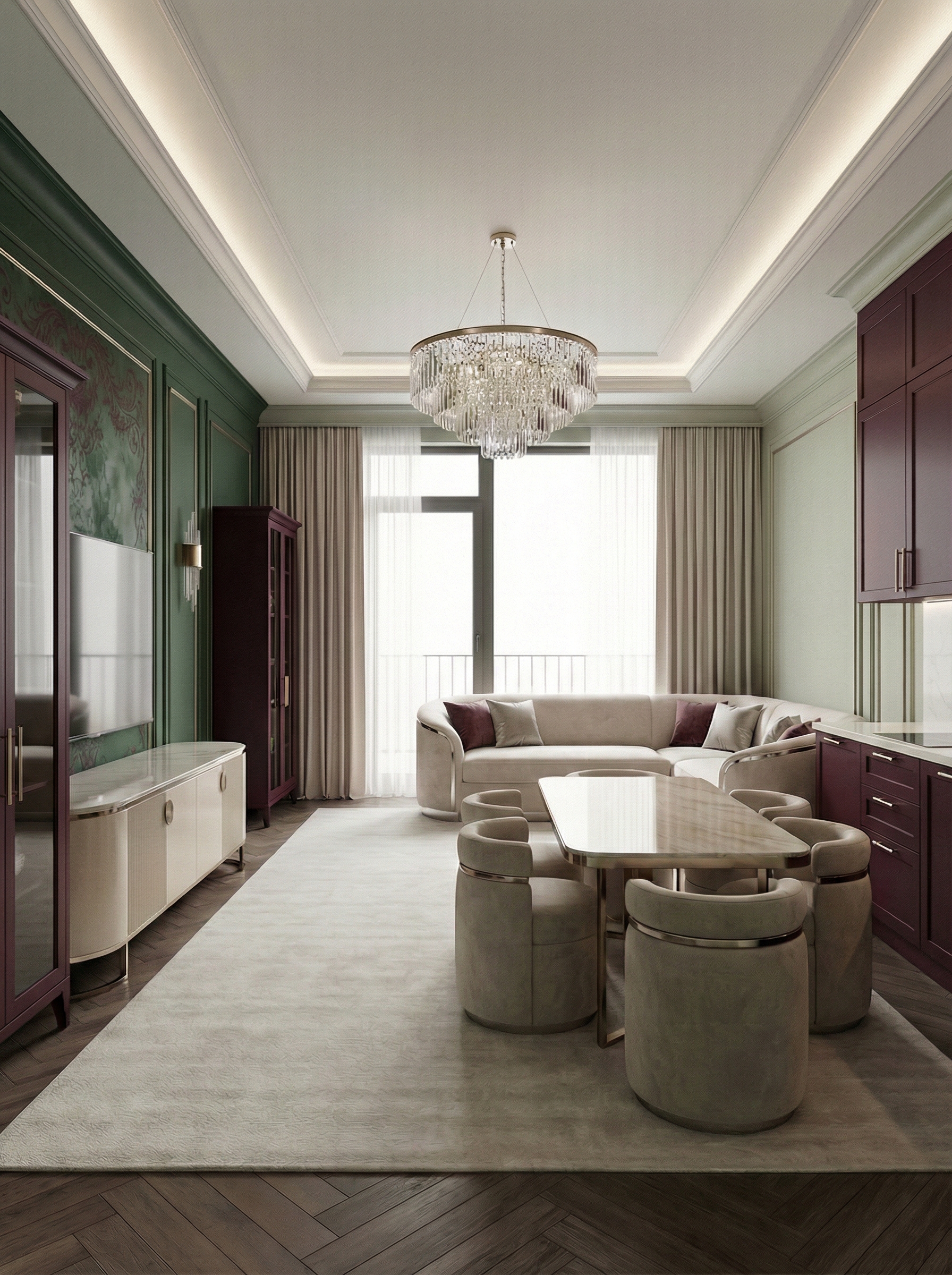 Дизайн гостиной в стиле Неоклассика — фото интерьера от нейросети RoomGPT