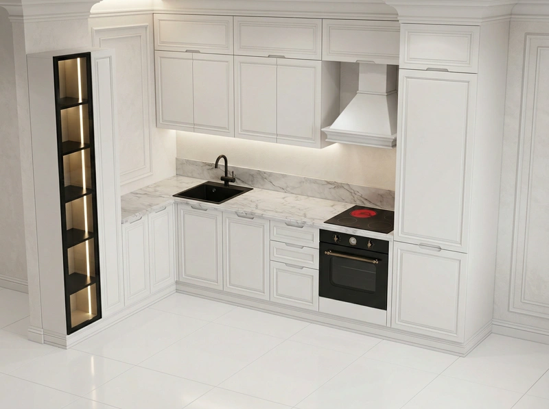 Дизайн интерьера в стиле Классика — Кухня от нейросети RoomGPT