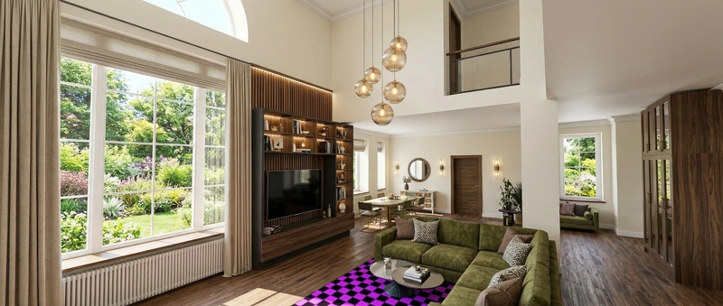 Дизайн гостиной в стиле Британский — фото интерьера от нейросети RoomGPT