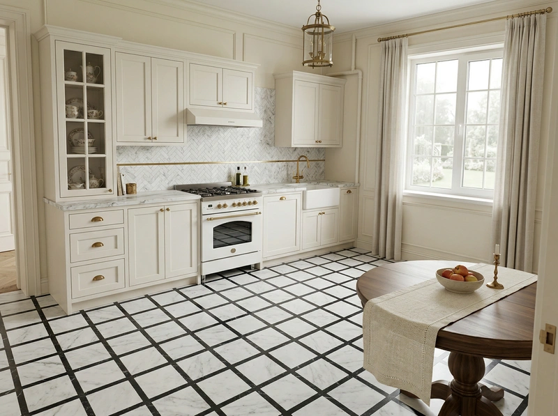 Дизайн интерьера в стиле Классика — Кухня от нейросети RoomGPT