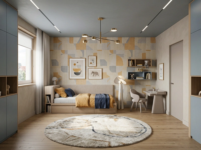 Дизайн интерьера в стиле Контемпорари — Детская от нейросети RoomGPT