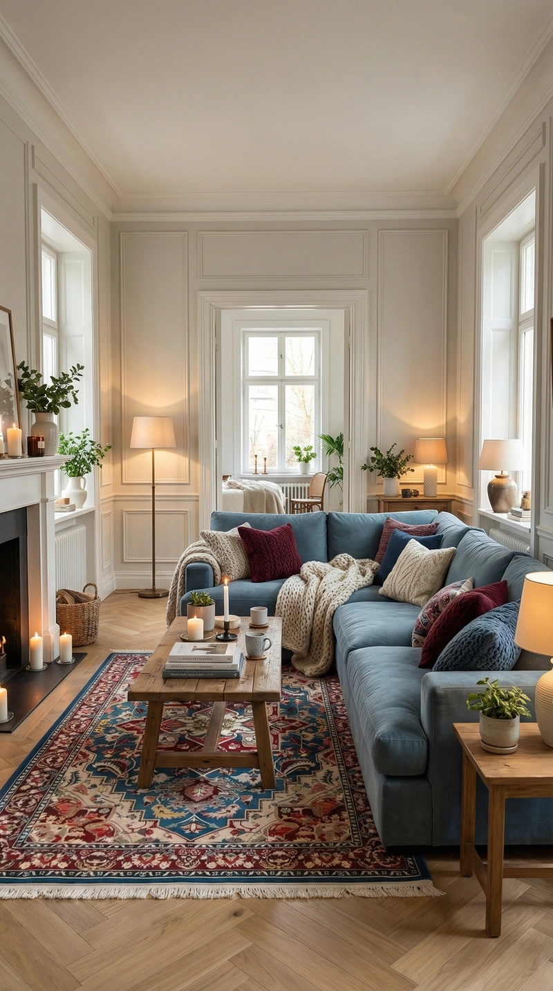 Дизайн интерьера в стиле Хюгге — Гостиная от нейросети RoomGPT