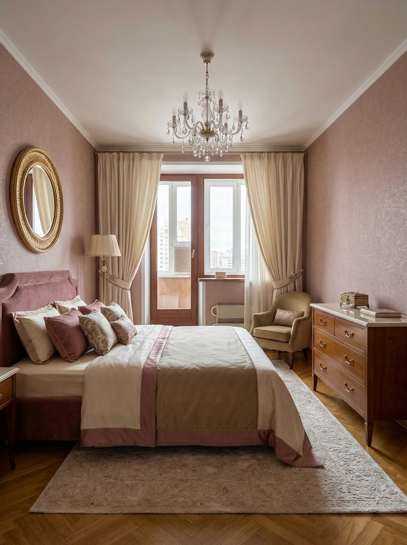 Дизайн спальни в стиле Классика — фото интерьера от нейросети RoomGPT