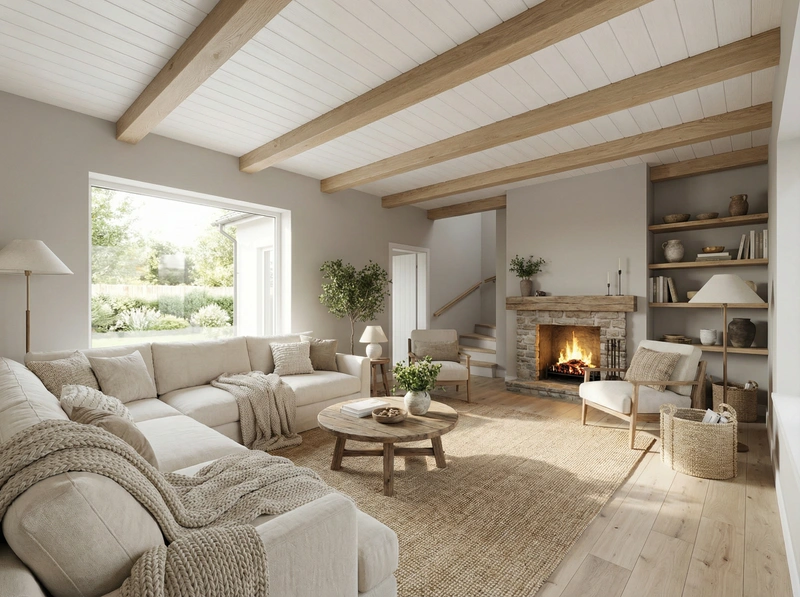 Дизайн интерьера в стиле Хюгге — Гостиная от нейросети RoomGPT