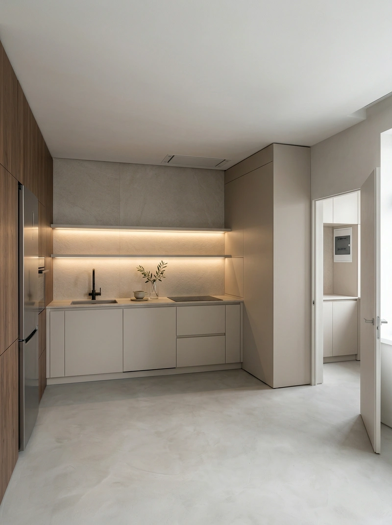 Дизайн кухни в стиле Минимализм — фото интерьера от нейросети RoomGPT