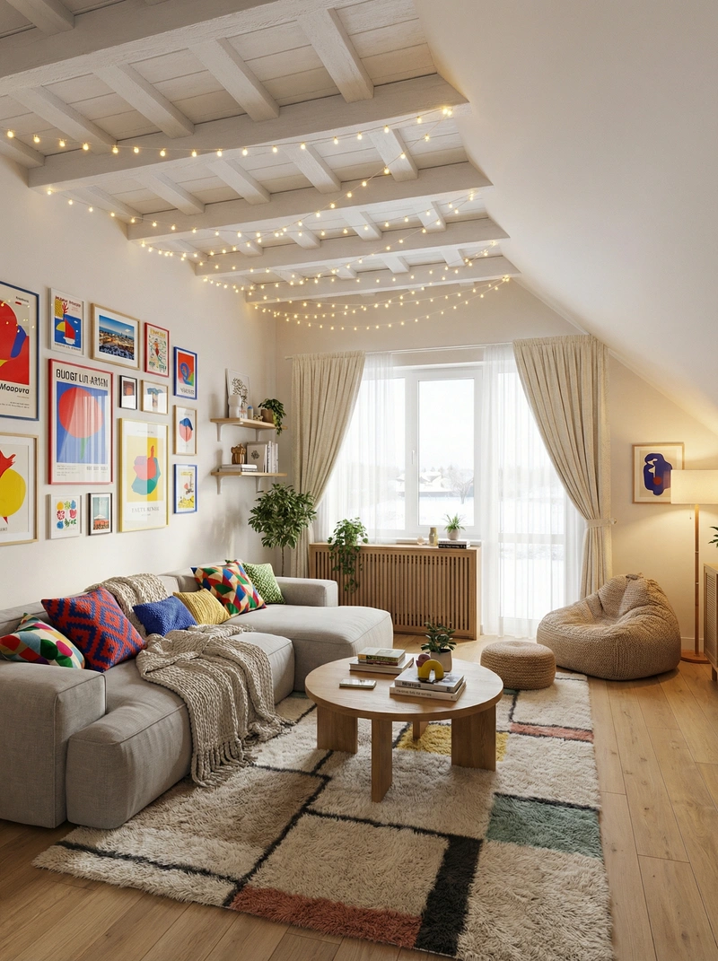 Дизайн интерьера в стиле Хюгге — Гостиная от нейросети RoomGPT